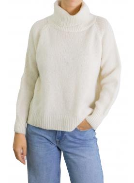 Maglia girocollo tinta unita in mohair 